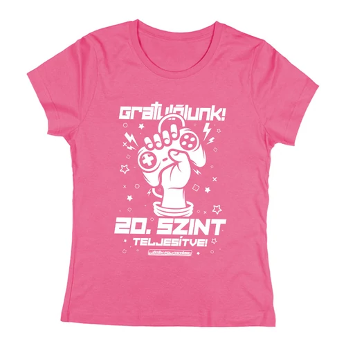 Szint teljesítve női póló (Rózsaszín)
