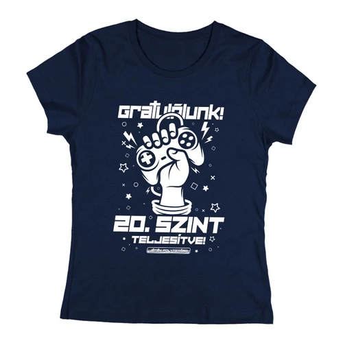 Szint teljesítve női póló (Sötétkék)