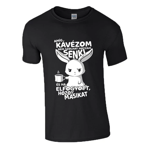 Amíg kávézom férfi póló (Fekete)