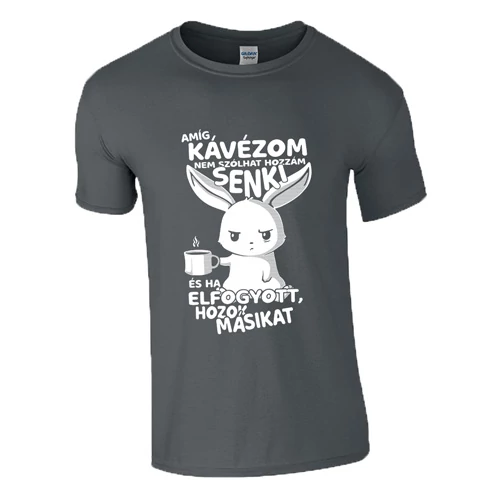 Amíg kávézom férfi póló (Grafit)