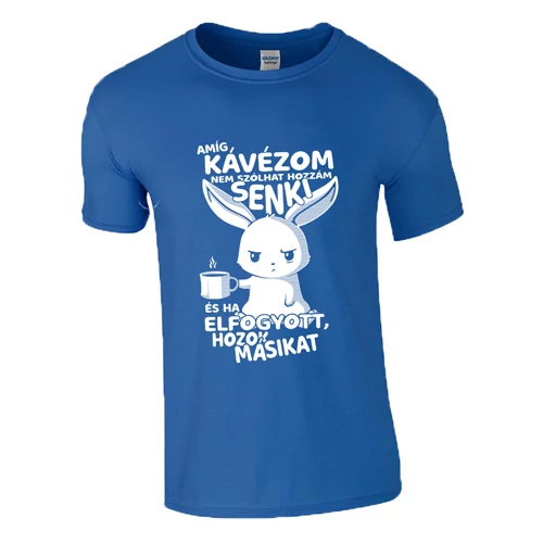 Amíg kávézom férfi póló (Királykék)