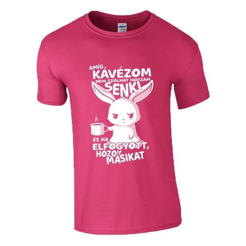 Amíg kávézom férfi póló (Rózsaszín)