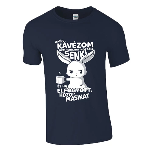 Amíg kávézom férfi póló (Sötétkék)