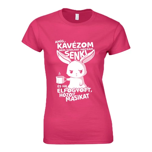 Amíg kávézom női póló (Rózsaszín)