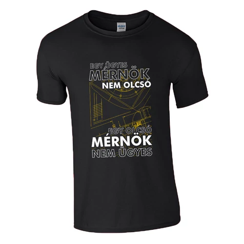 Ügyes mérnök póló (Fekete)