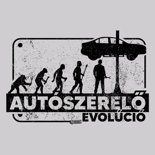 Autószerelő evolúció póló (B_Szürke)