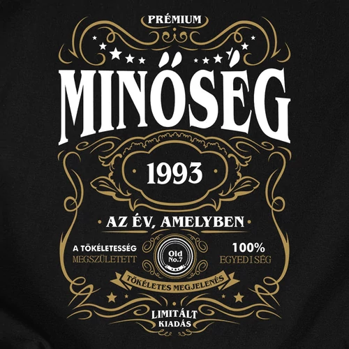 Minőség (RD) - születésnapos férfi póló (B_Fekete)
