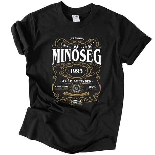 Minőség (RD) - születésnapos férfi póló (Fekete)