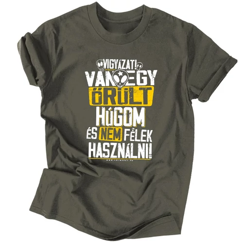 Vigyázat van egy... férfi póló (Grafit)