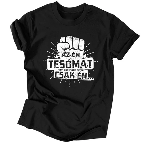 Az én tesómat férfi póló (Fekete)
