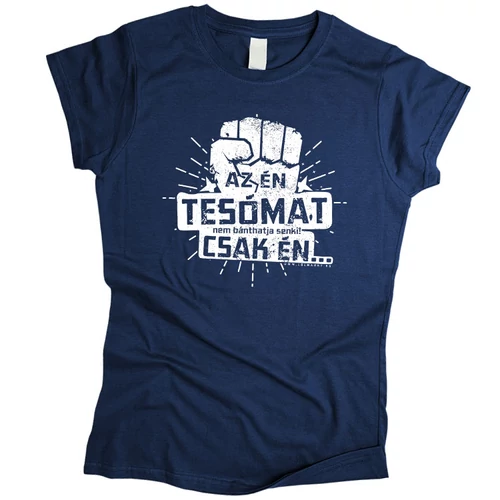 Az én tesómat női póló (Sötétkék)