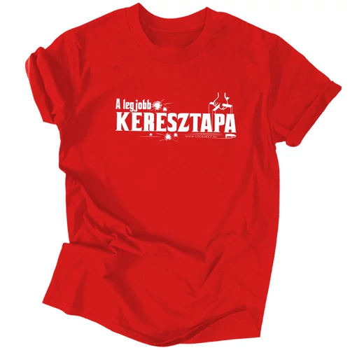 A legjobb keresztapa férfi póló (Piros)