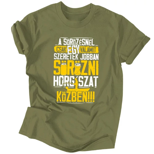 Sörözni horgászat közben férfi póló (Military)
