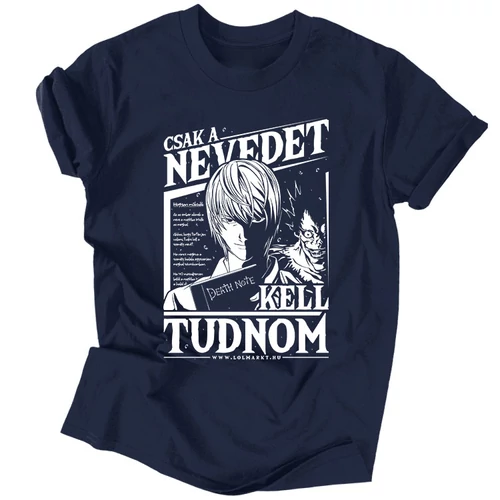 Csak a nevedet kell tudnom férfi póló (Sötétkék)
