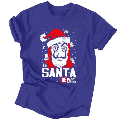 Le SANTA de papel férfi póló (Királykék)