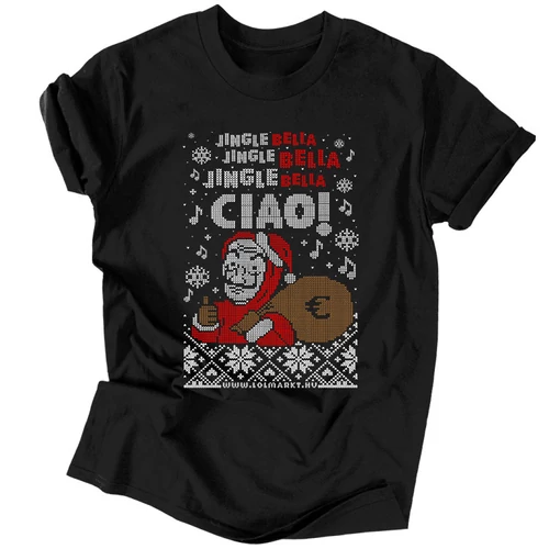 Jingle Bella CIAO férfi póló (Fekete)
