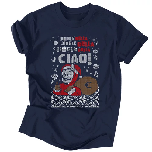 Jingle Bella CIAO férfi póló (Sötétkék)