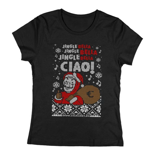 Jingle Bella CIAO női póló (Fekete)