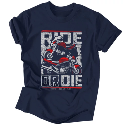 Ride or die férfi póló (Sötétkék)