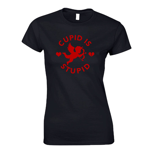 Cupid Is Stupid női póló (Fekete)