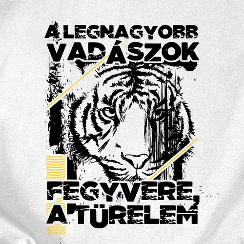 Türelmes Vadász férfi póló (B_Fehér)