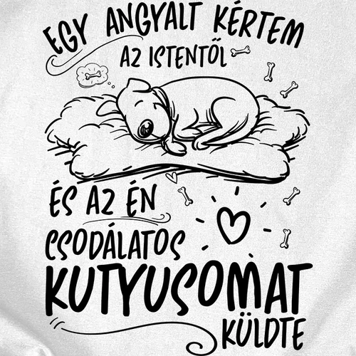 Angyali kutyusom férfi póló (B_Fehér)