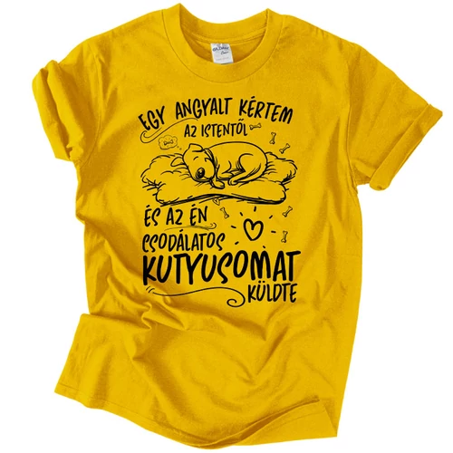 Angyali kutyusom férfi póló (Citrom)