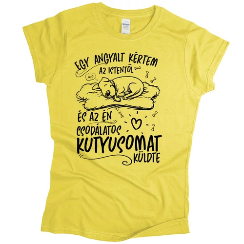 Angyali kutyusom női póló (Citrom)