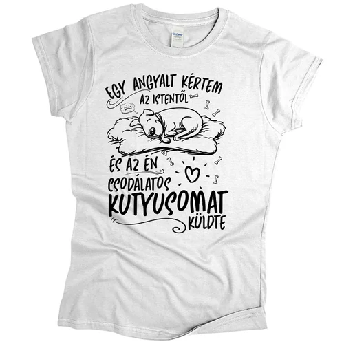 Angyali kutyusom női póló (Fehér)