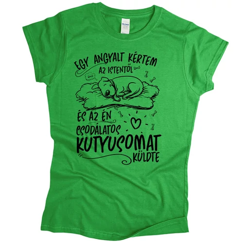 Angyali kutyusom női póló (Zöld)