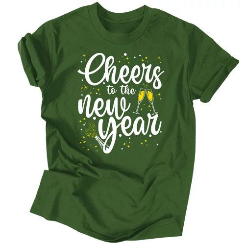 New Year férfi póló (Sötétzöld)
