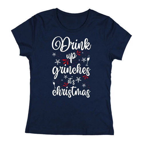 Drink up grinches női póló (Sötétkék)