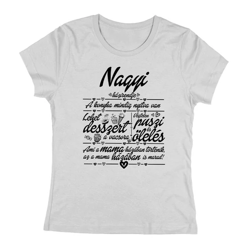 Nagyi házirendje női póló (Szürke)