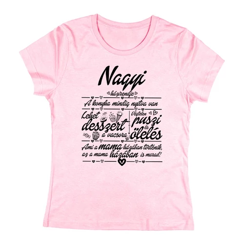 Nagyi házirendje női póló (Világosrózsaszín)