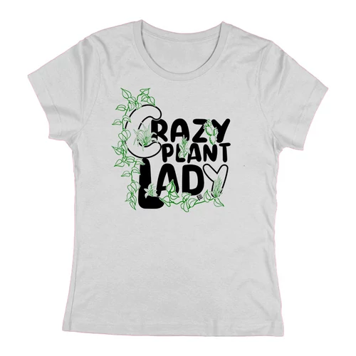 Carzy plant lady női póló (Szürke)