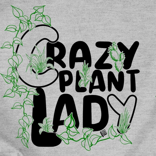 Crazy plant lady női póló (B_Szürke)