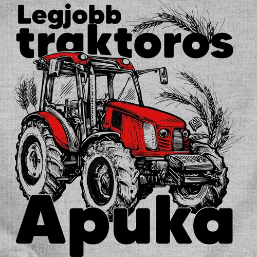 Traktoros apuka férfi póló (B_Szürke)