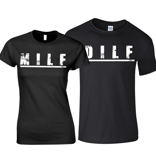MILF / DILF páros póló (Fekete)
