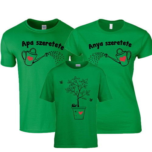 Anya - Apa szeretete családi póló szett (Zöld)