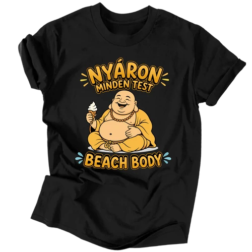 Beach body férfi póló (Fekete)