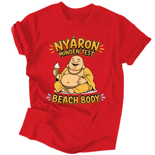 Beach body férfi póló (Piros)