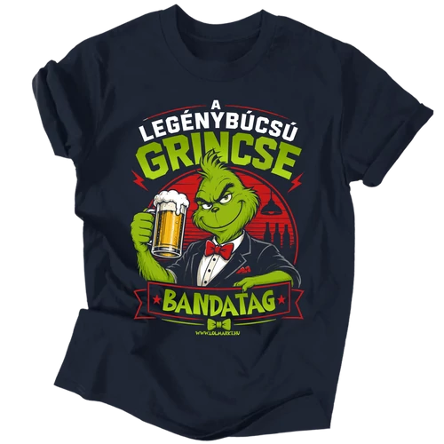 Legénybúcsú grincse (bandatag) férfi póló (Sötétkék)