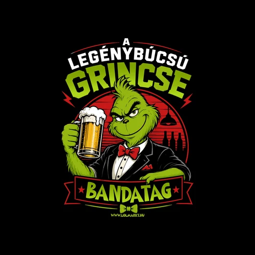 Legénybúcsú grincse (bandatag) férfi póló