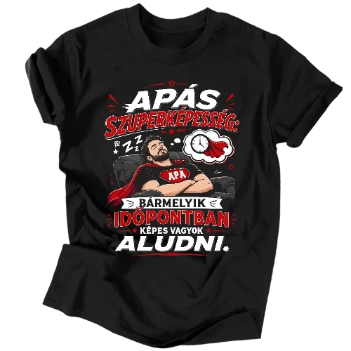 Apás szuperképesség férfi póló (Fekete)