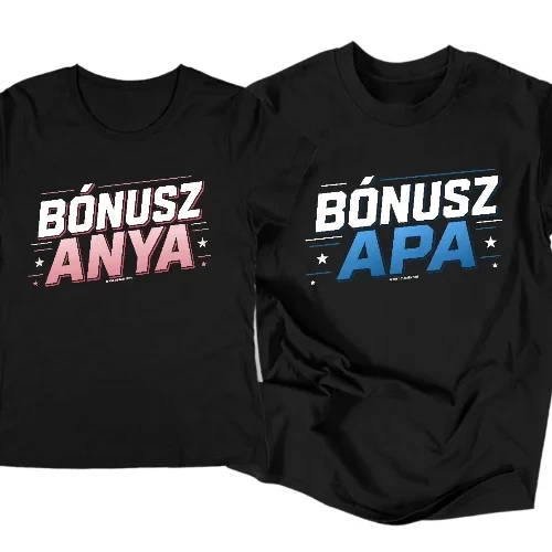 Bónusz család páros póló (Fekete)