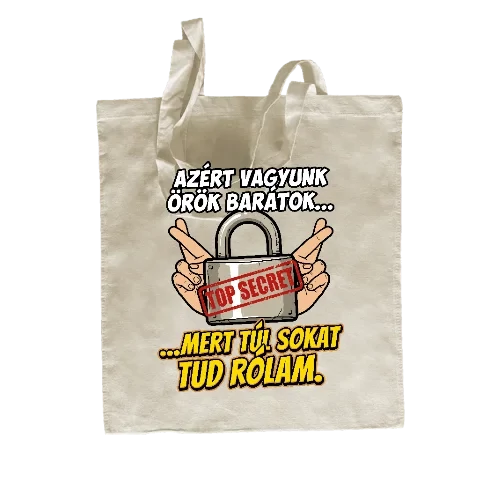Túl sokat tud rólam vászontáska (Natúr)