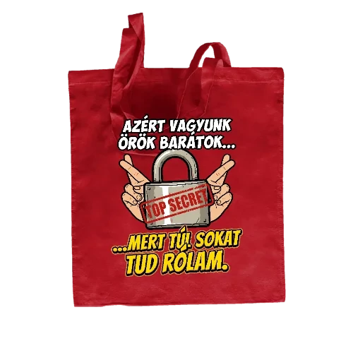 Túl sokat tud rólam vászontáska (Piros)