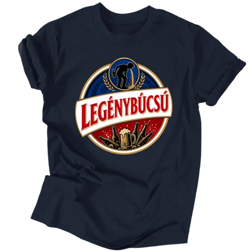 Legénybúcsú férfi póló (Sötétkék)