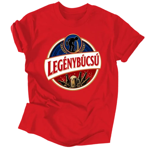 Legénybúcsú férfi póló (Piros)