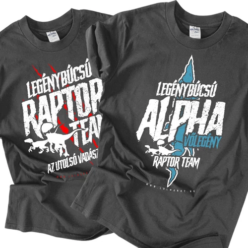 Raptor Team - legénybúcsús póló szett (Grafit-Grafit)